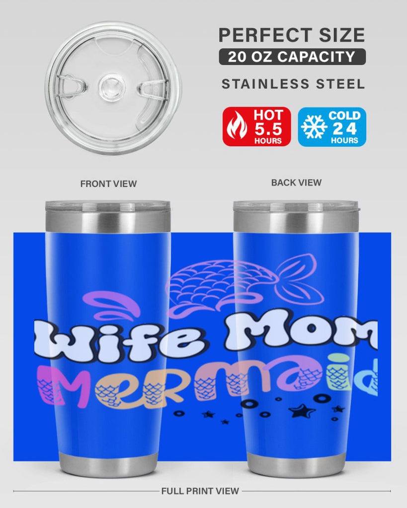 Wife Mom Mermaid 676#- mermaid- Tumbler