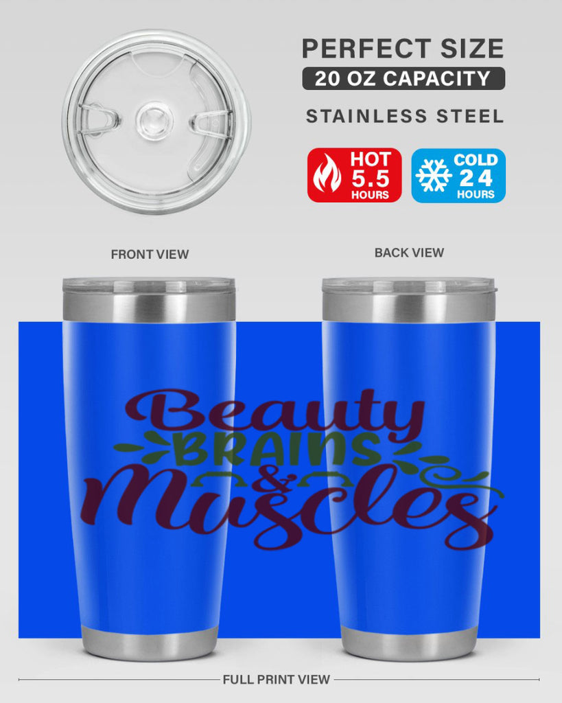 beauty brains muscles 52#- gym- Tumbler