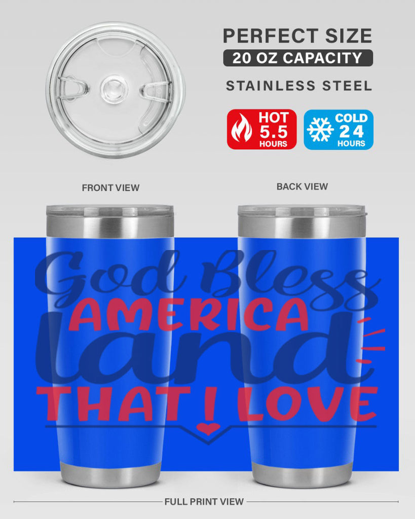 god bless america land that i love Style 54#- Fourt Of July- Tumbler