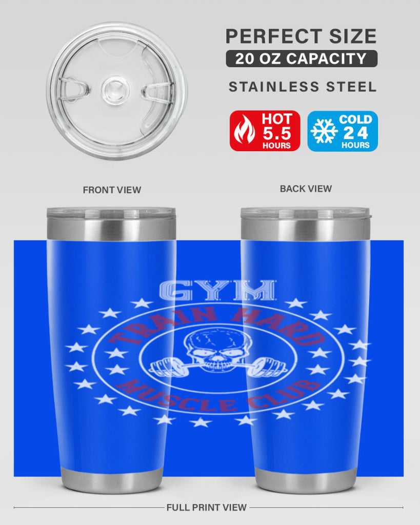 gym train hard mucle club 95#- gym- Tumbler