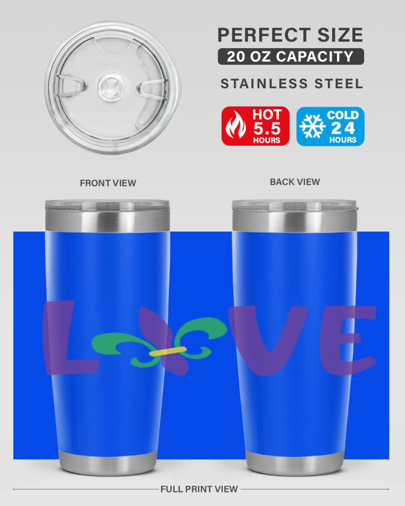 love 80#- mardi gras- Tumbler