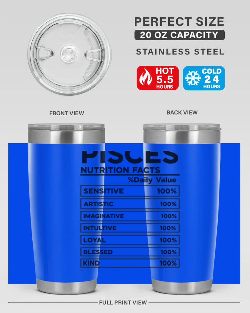 pisces Nutrition Facts 367#- zodiac- Tumbler