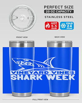vineyard vines Shark Week Style 8#- shark  fish- Tumbler