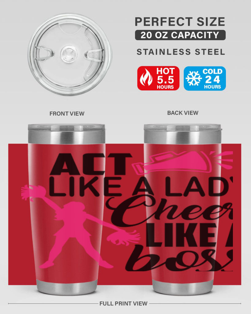 Act like a lady Cheer like a boss 1486#- cheer- Tumbler