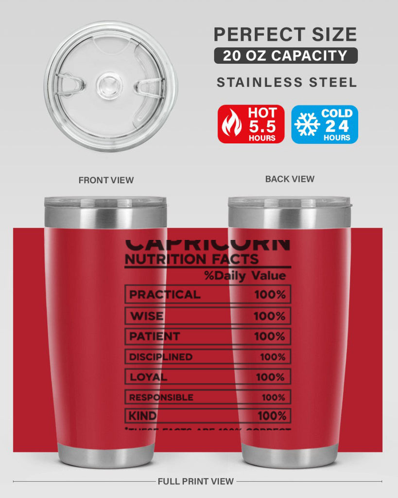 Capricorn Nutrition Facts 185#- zodiac- Tumbler