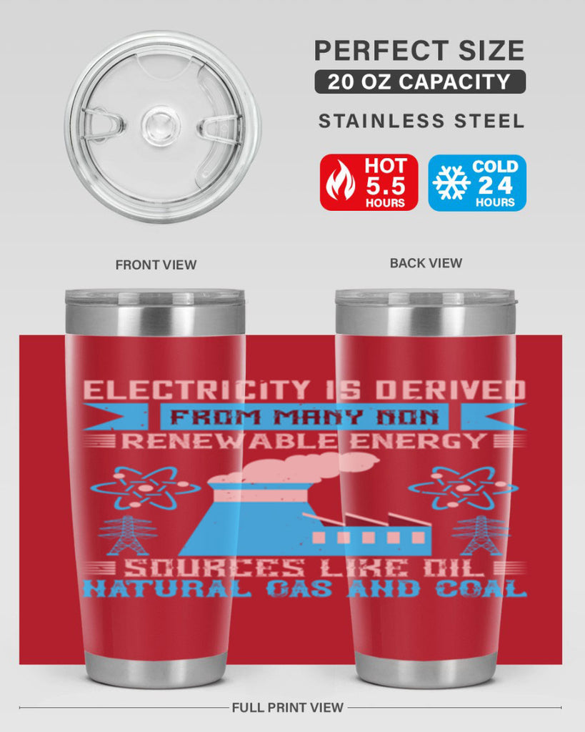 Electricity is derived from many nonrenewable and coal Style 47#- electrician- tumbler