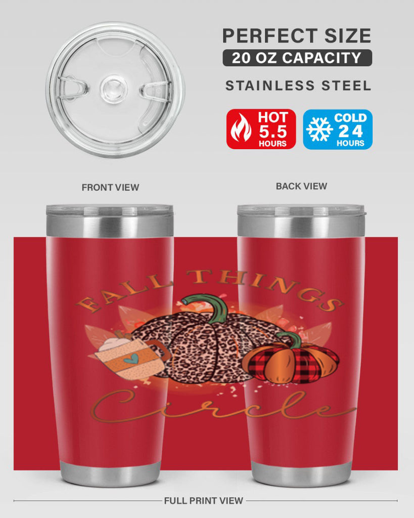 Fall Things Circle 133#- fall- Tumbler