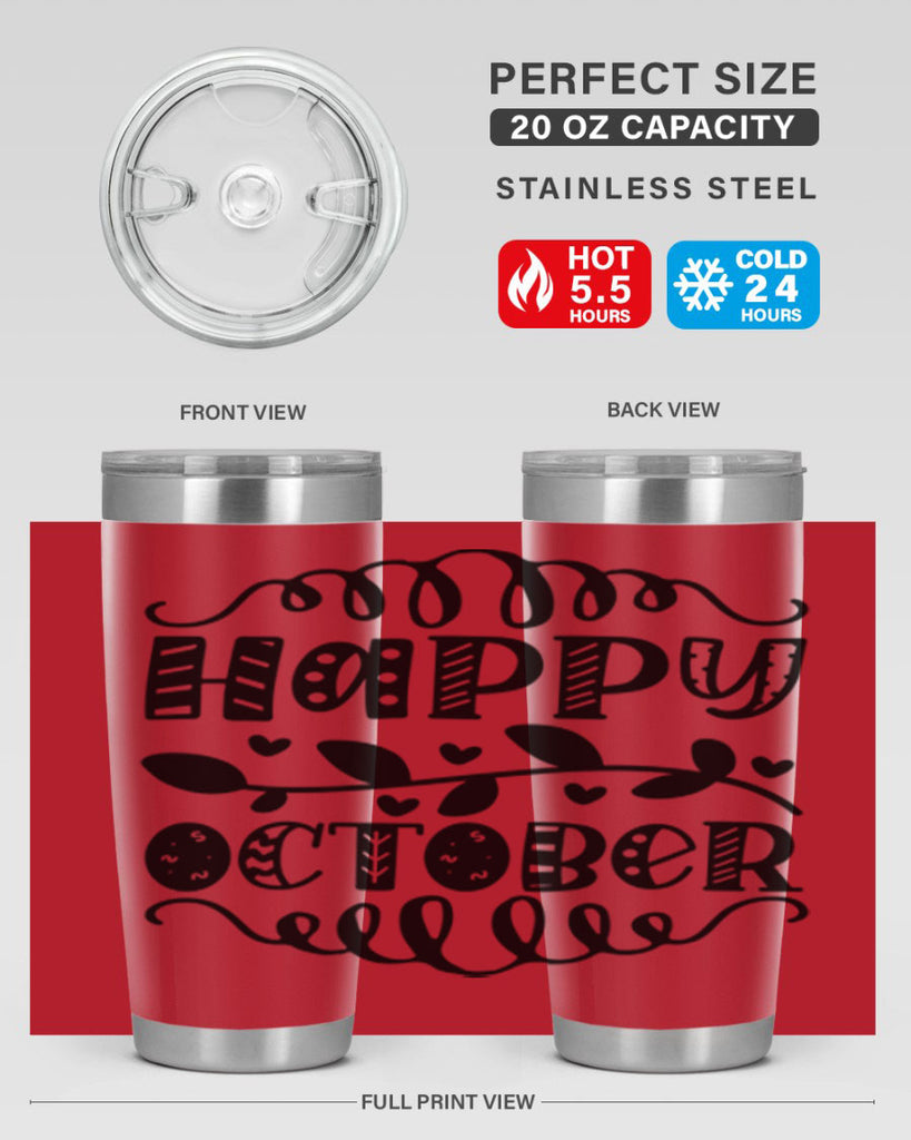 Happy October 239#- fall- Tumbler