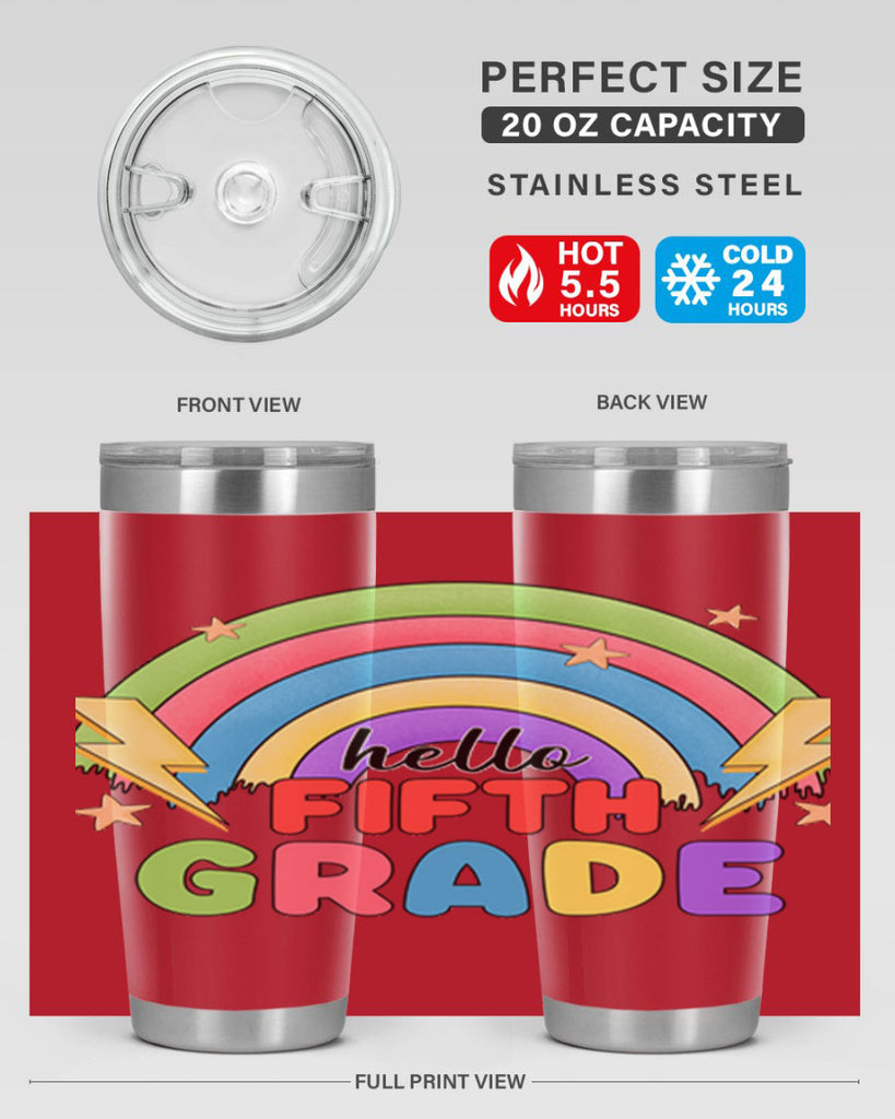 Hello 5th Grade Rainbow 14#- 5th grade- Tumbler