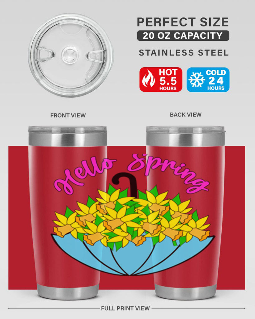Hello Spring Umbrella Daffodils207#- spring- Tumbler
