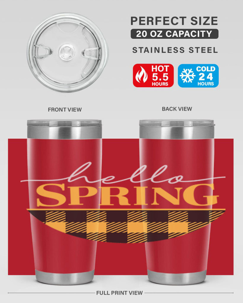 Hello Spring plaid 203#- spring- Tumbler
