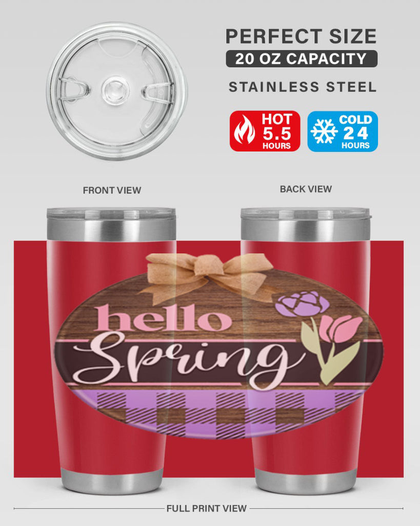 Hello spring plaid Mockup205#- spring- Tumbler