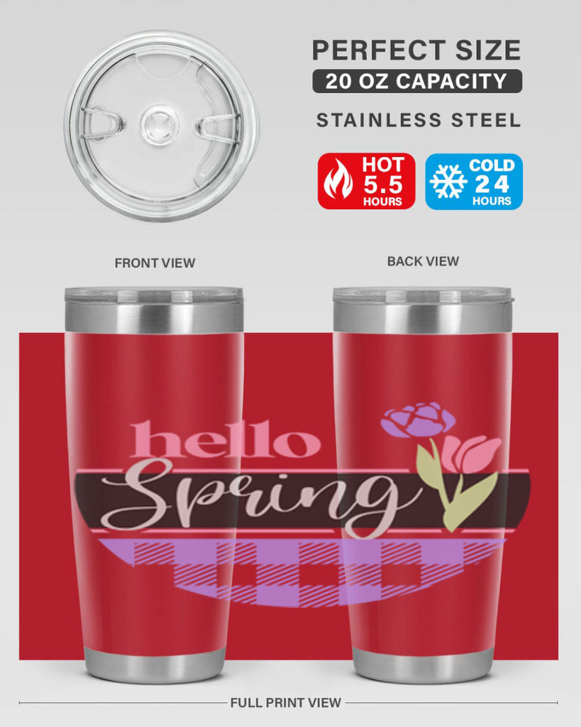 Hello spring plaid206#- spring- Tumbler