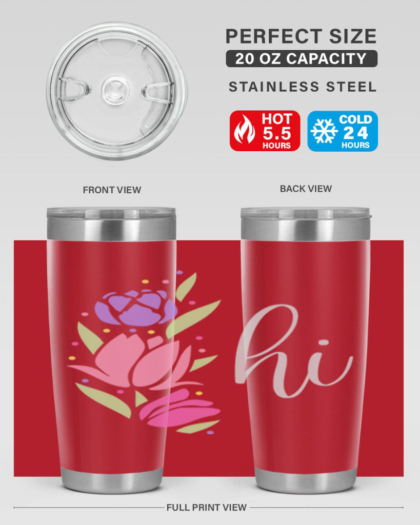 Hi pink flowers238#- spring- Tumbler