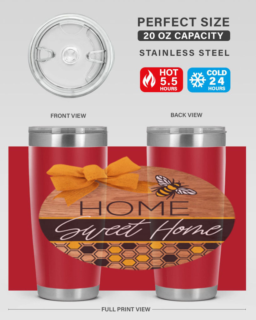 Home Sweet Home Bee and hive pattern Mockup242#- spring- Tumbler