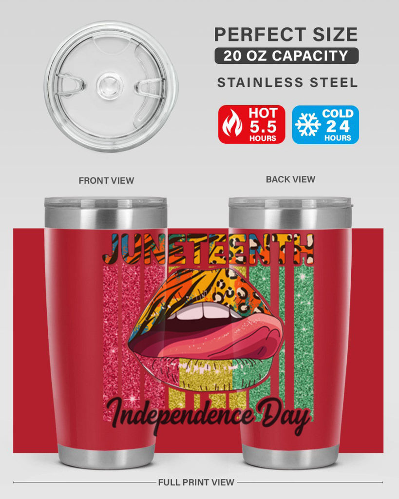 Juneteenth Independence Day Sexy Lip Png 11#- Juneteenth- tumbler