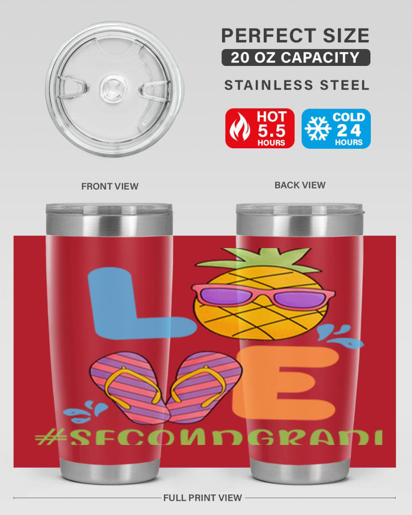 LOVE 2nd Grade Summer Pineapple 17#- second grade- Tumbler