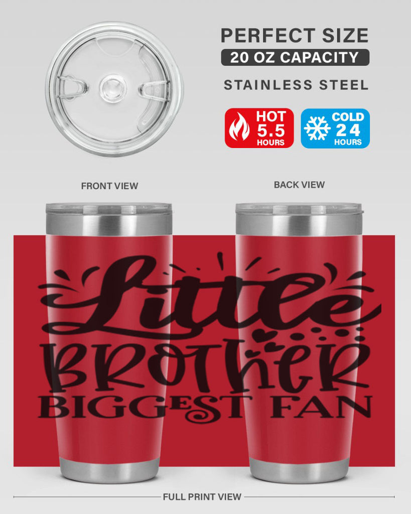 Little Brother Biggest Fan 2056#- baseball- Tumbler