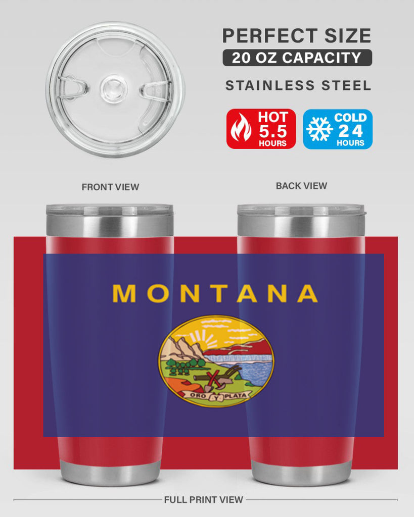 Montana 26#- Us Flags- Tumbler