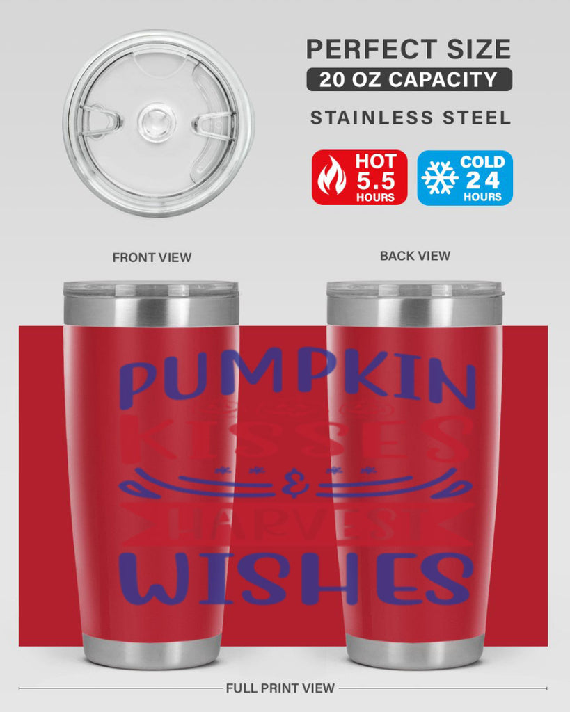 Pumpkin Kisses Harvest Wishes 522#- fall- Tumbler