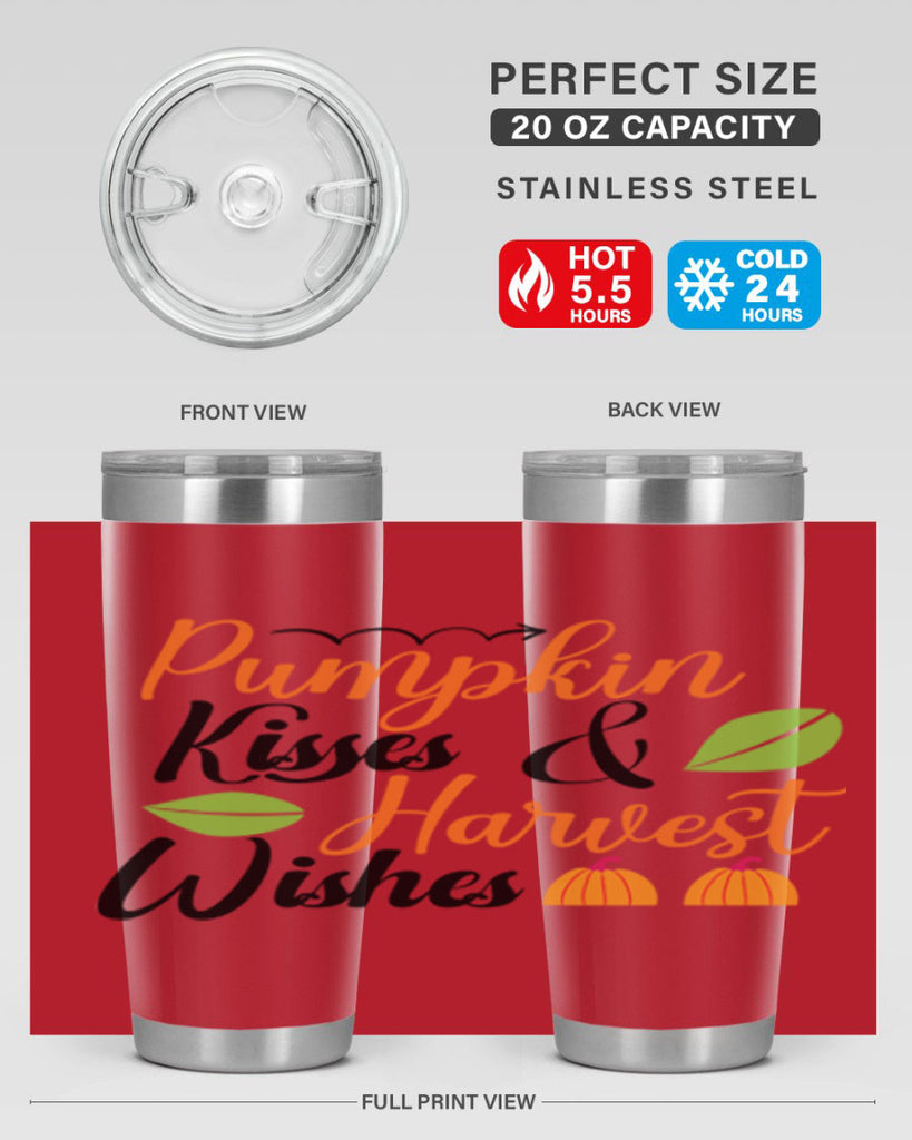 Pumpkin Kisses Harvest Wishes 523#- fall- Tumbler