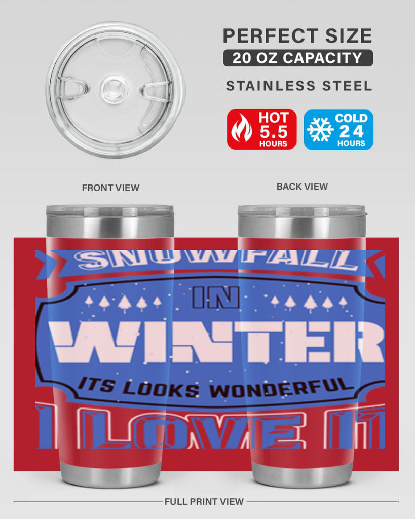 Snowfall in Winter 372#- winter- Tumbler