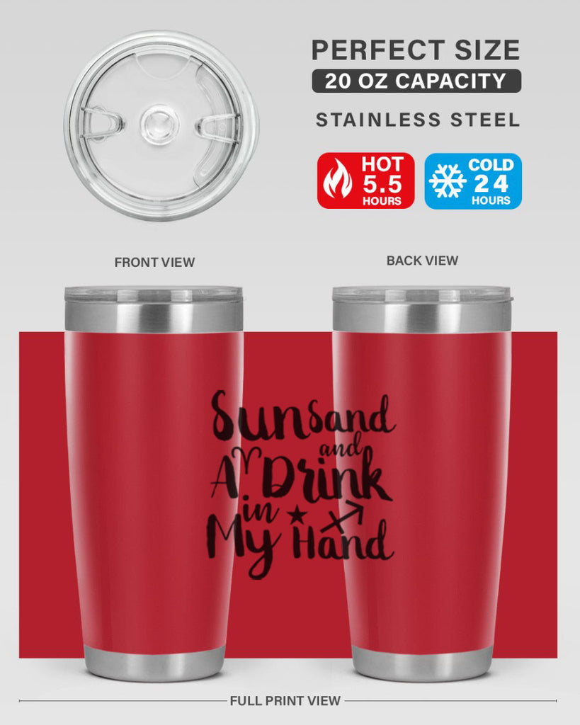 Sun Sand And A Drink In My Hand 480#- zodiac- Tumbler