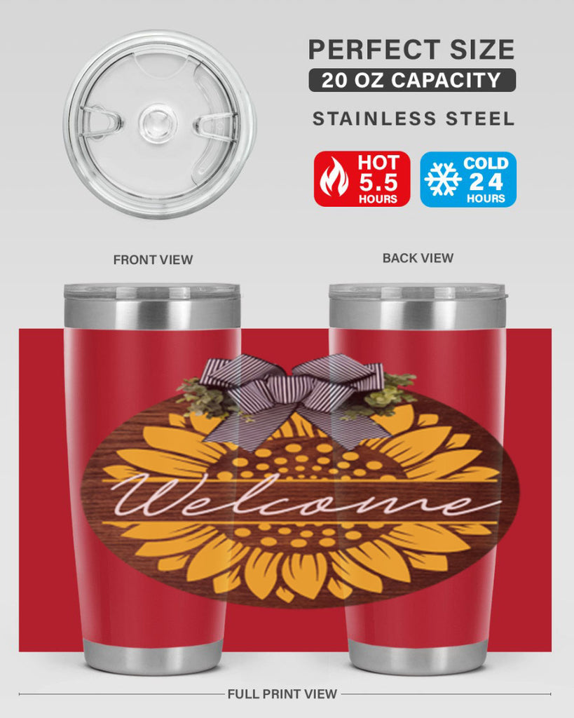 Welcome Sunflower Mockup584#- spring- Tumbler
