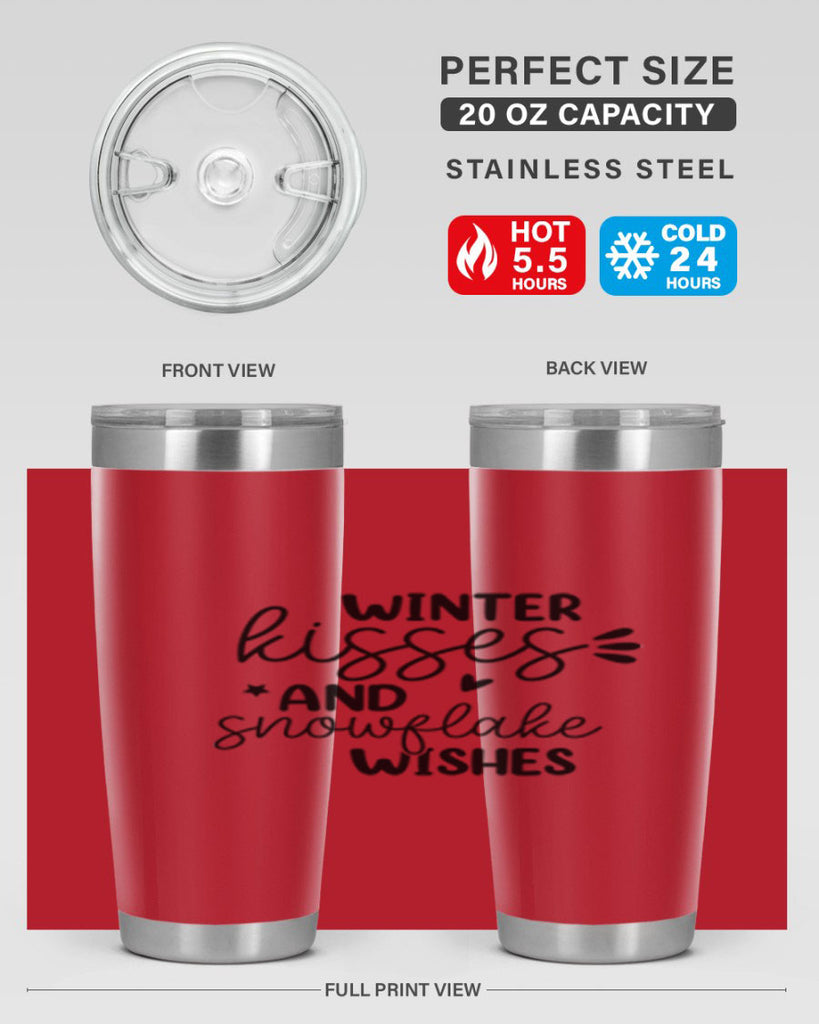 Winter Kisses And Snowflake Wishes 516#- winter- Tumbler