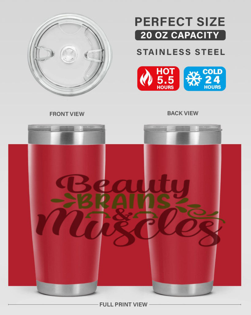 beauty brains muscles 52#- gym- Tumbler