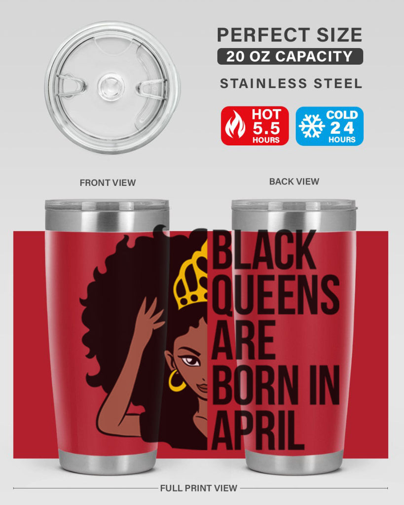 black queens are born in april 218#- black words phrases- Cotton Tank