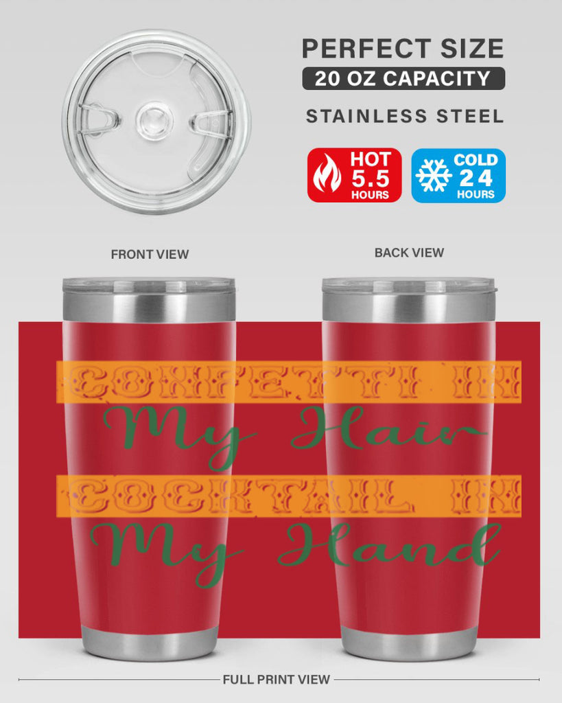 confetti in my hair cocktail in my hand 25#- mardi gras- Tumbler