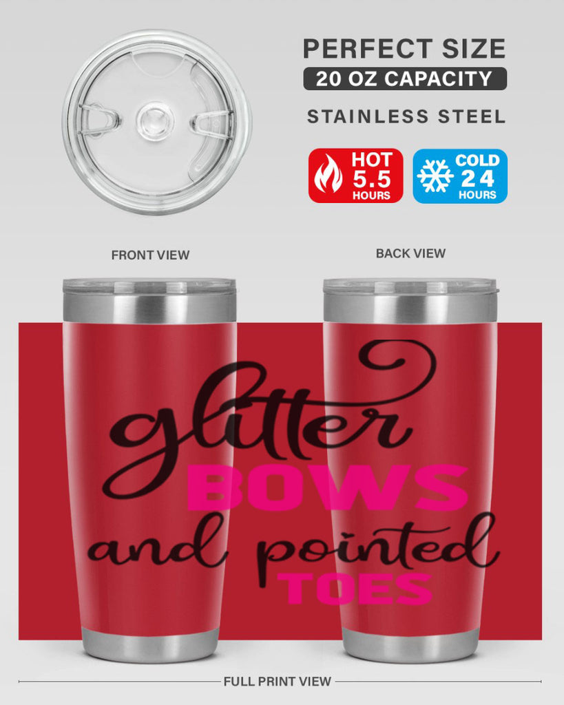 glitter bows and pointed toes 41#- ballet- Tumbler