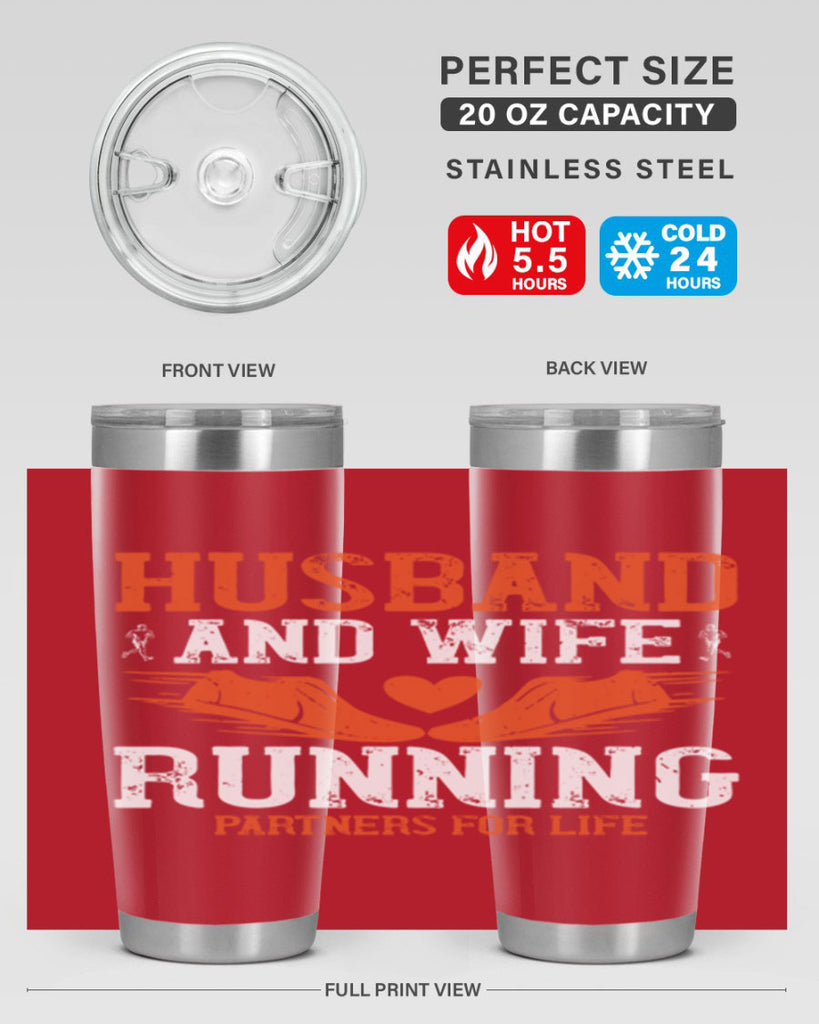 husband and wife running partners for life 41#- running- Tumbler