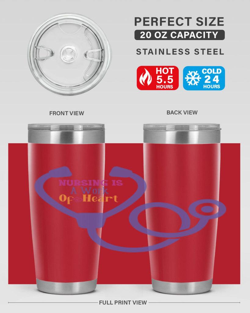 nursing is a work of heart Style Style 68#- nurse- tumbler