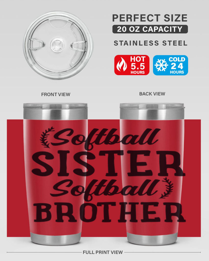 softball sister softball brother 2273#- softball- Tumbler