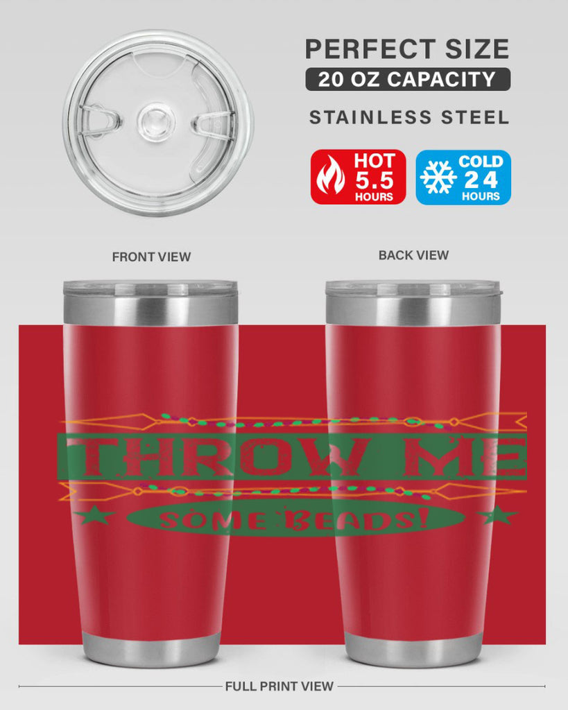 throw me some beads 34#- mardi gras- Tumbler
