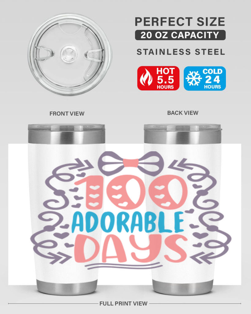 1 100 adorable days 17#- 100 days of school- Tumbler