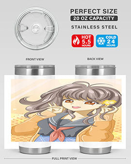 A beautiful and happy girl back to school 90#- anime- Tumbler