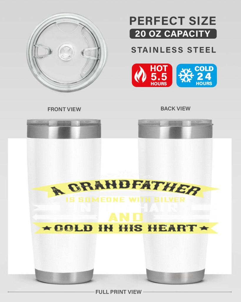 A grandfather is someone with silver 88#- grandpa - papa- Tumbler