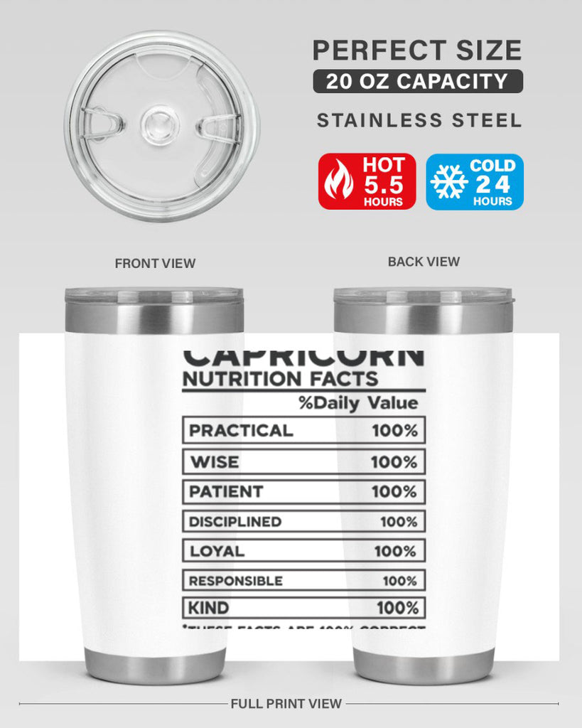 Capricorn Nutrition Facts 185#- zodiac- Tumbler
