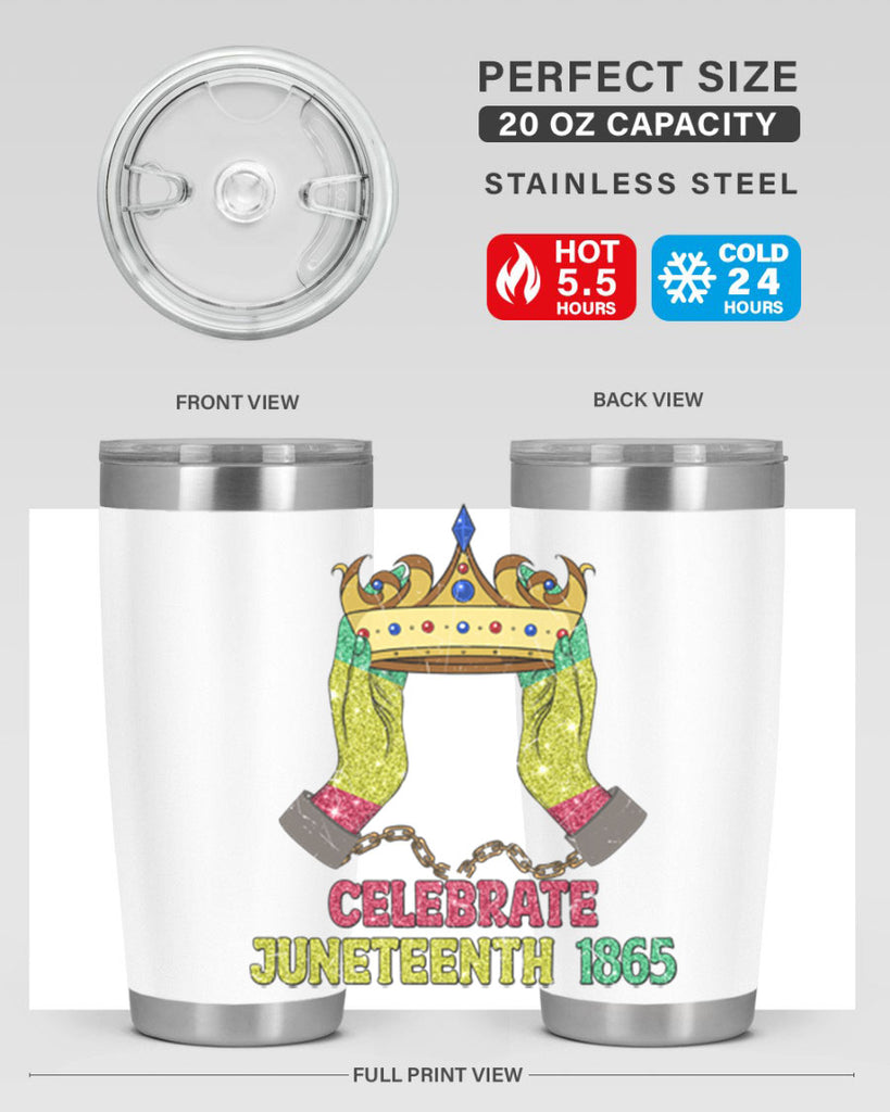 Celebrate Juneteenth 1865 Crown Designs 2#- Juneteenth- tumbler