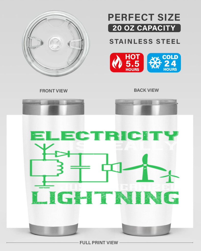 Electricity is really just organized lightning Style 45#- electrician- tumbler