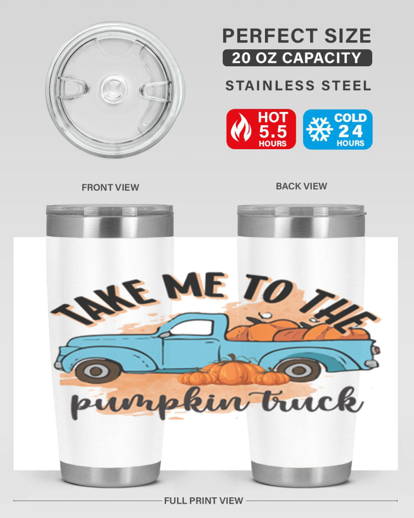 Fall Pumpkin Truck 128#- fall- Tumbler