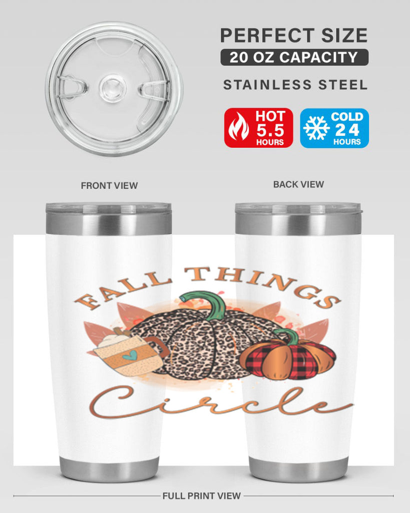 Fall Things Circle 133#- fall- Tumbler