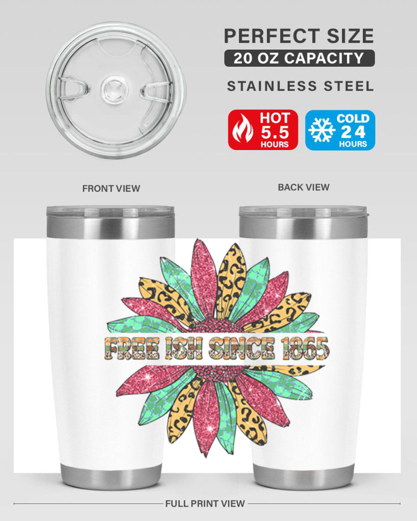 Freeish Since 1865 Sunflower Juneteenth 15#- Juneteenth- tumbler