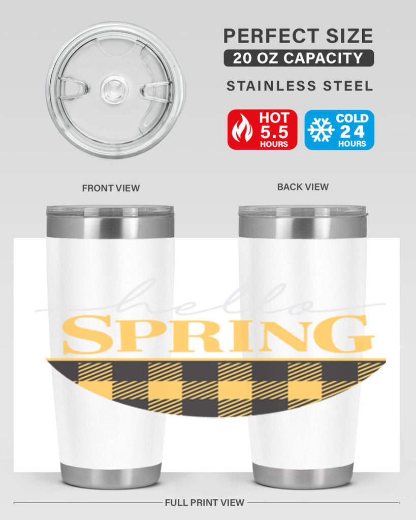 Hello Spring plaid 203#- spring- Tumbler