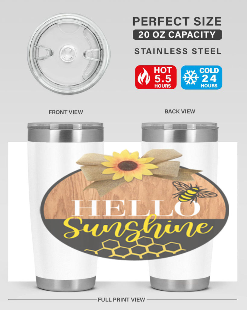 Hello Sunshine and bee Mockup215#- spring- Tumbler