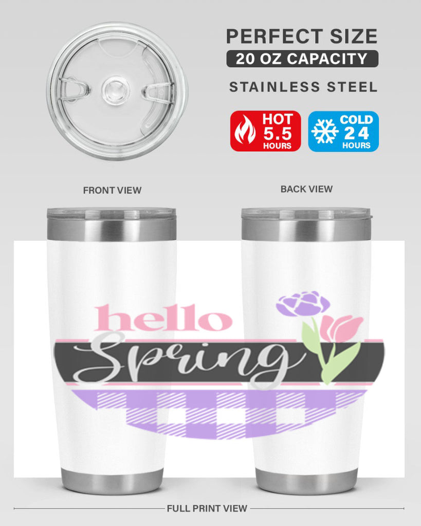 Hello spring plaid206#- spring- Tumbler