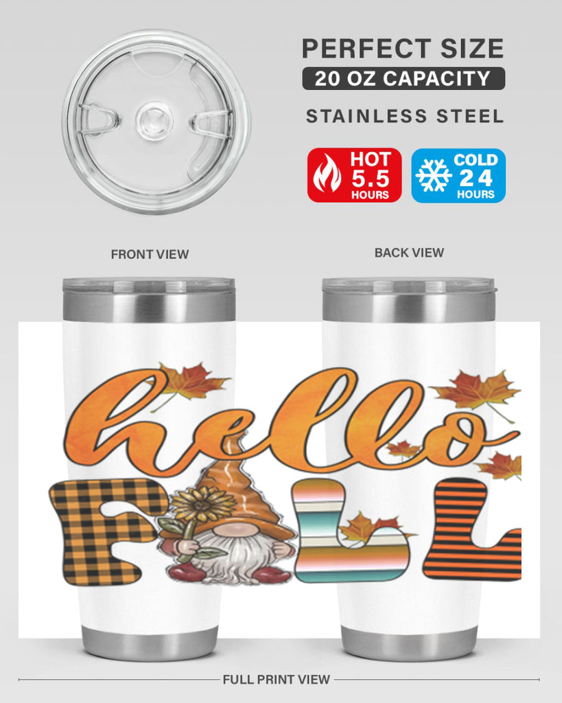HelloFallVintageGnome 299#- fall- Tumbler